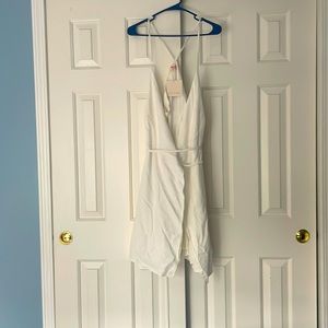 White new with tags linen wrap dress